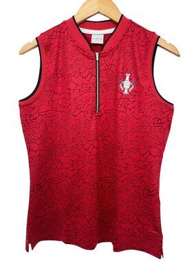 Dunning Golf Solheim Cup Team USA Women’s Sleeveless Golf Polo Red Medium NWT